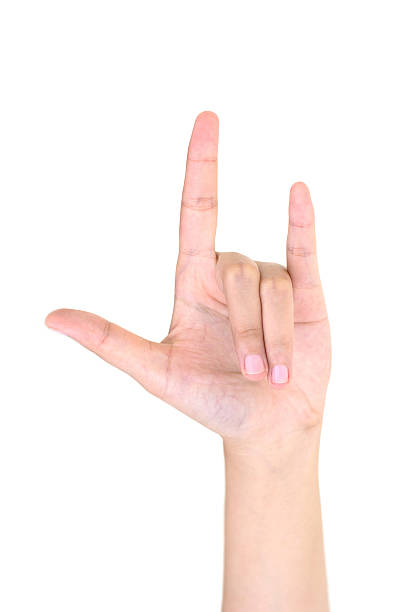 istock Woman left hand showing the three fingers isolated. 498707551