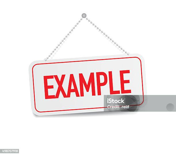 Exxample Sign Example Hanging Sign Isolated On White Wall Stock Illustration ...