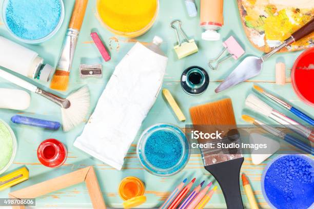 Painting Equipment Stock Photo - Download Image Now - Art And Craft, Art Studio, Equipment