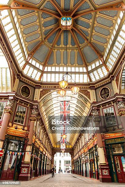 Foto de Leadenhall Mercado e mais fotos de stock de Arquitetura - Arquitetura, Bandeira da Grã-Bretanha, Capitais internacionais