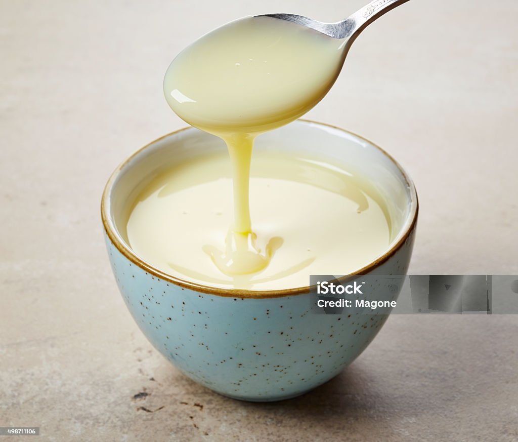 bowl of homemade vanilla sauce 2015 Stock Photo