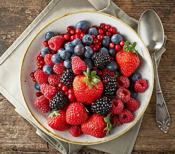 bowl of various fresh berries