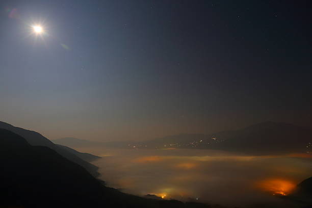 istock Yufuin of dawn morning mist 498711732