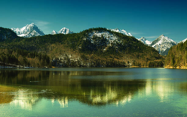 istock Hohenschwangau lake with bavarian alps in Germany 498713470