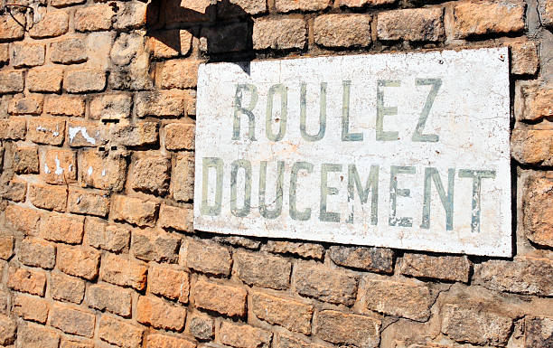 istock old 'drive slowly', 'roulez doucement' sign 498717894