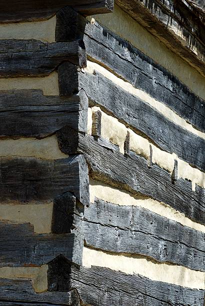 istock Corner of 1800s log cabin with chinking 498718436