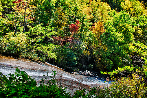 stone mountain north carolina scenery during autumn season