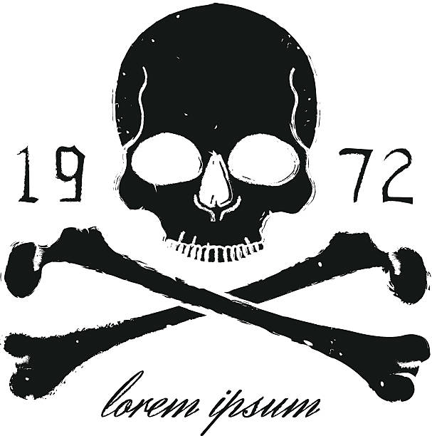 Skull and crossbones vintage black emblem. Print Skull and crossbones vintage black emblem. Print grunge vector illustration skulls stock illustrations