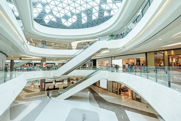 istock abstract ceiling and escalator in hall of shopping mall 498722904