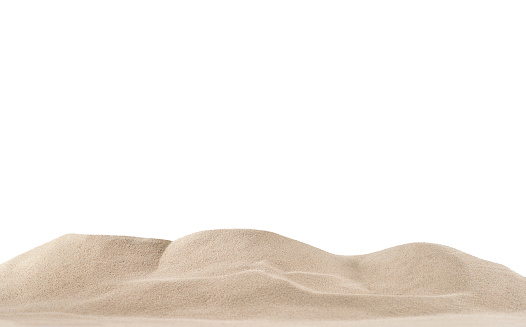 Sand dunes isolated on white background