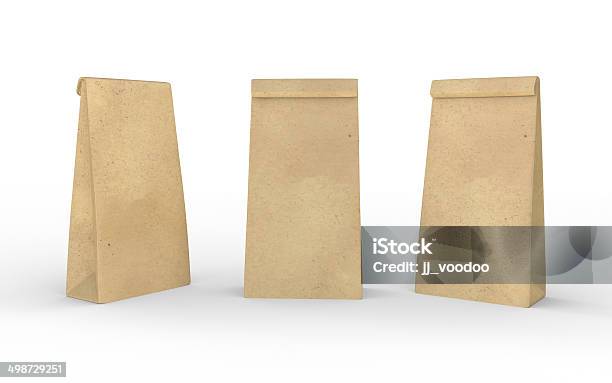 Brown Paper Lunch Bag Isolated On White With Clipping Path-foton och fler bilder på Bag