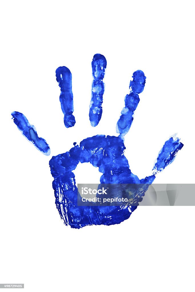 Blaue hand Drucken - Lizenzfrei Blau Stock-Foto