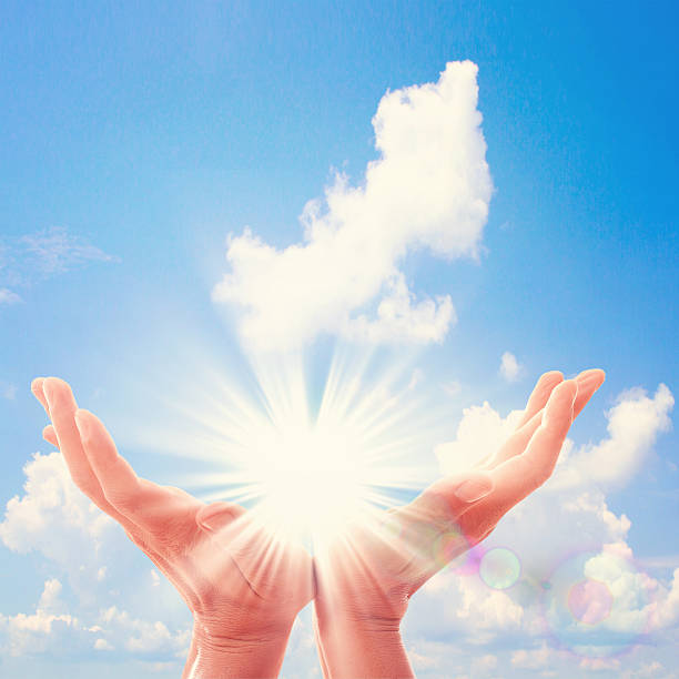 istock Man's hands reach for sky. Isolated 498730461