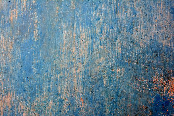 istock Old blue wall faded and stained 498731215
