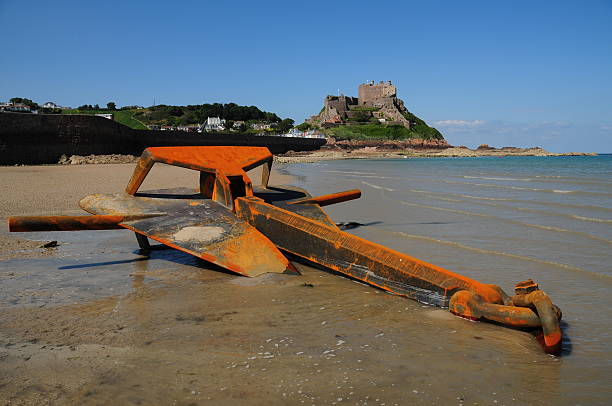 grouville bay, jersey, u. k. - jersey uk nature landscape photos et images de collection