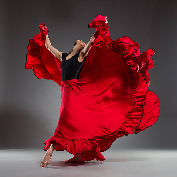 istock Ballet dancer in red dress 498731747
