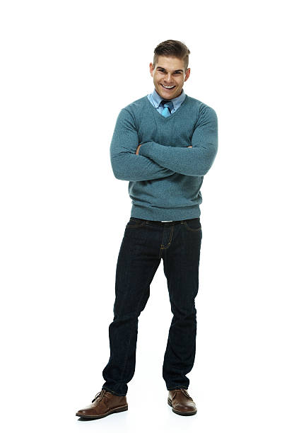 istock Cheerful casual man standing with arms crossed 498733601