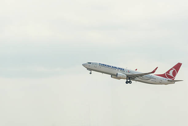 Istanbul, Turkey, September 07, 2015: Turkish Airlines Boeing 737-800 Aircraft is taking off from Istanbul Ataturk Airport.