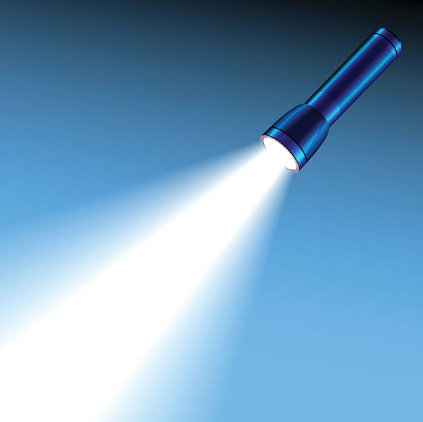 rozjarzony kieszeń torch światła - tactical flashlight stock illustrations