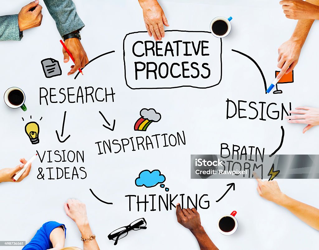 La gente de negocios y concepto de creatividad - Foto de stock de Contemplación libre de derechos