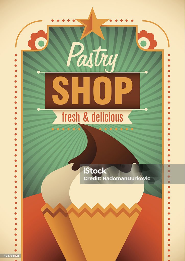 Coloré pâtisserie affiche. - clipart vectoriel de Affiche libre de droits