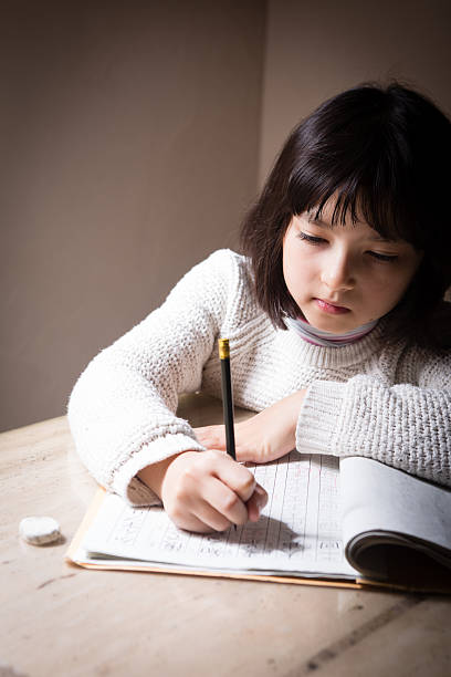 istock schoolgirl making her schoolwork, homework 498739284