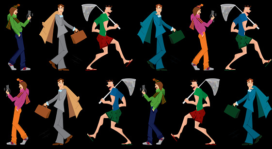 Three Man Leg Pattern Three Men Walking Seamless Pattern Stock Illustration - Download Image ...