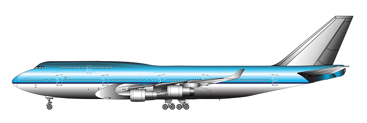 Vector illustration of huge passenger jetliner