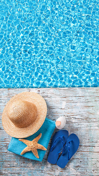 istock Summer accessories on wooden planks 498749203