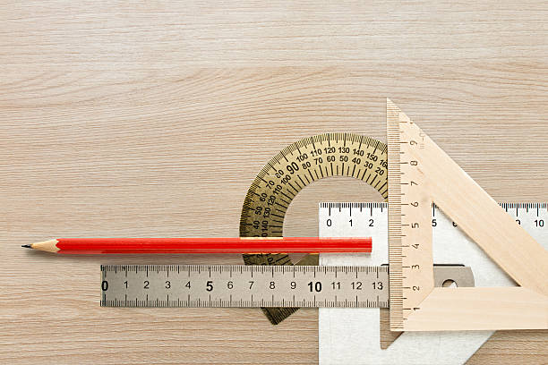 istock Drafting wooden and steel tools with pencil 498749274