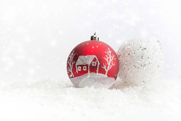 istock Christmas balls on snow. 498749628