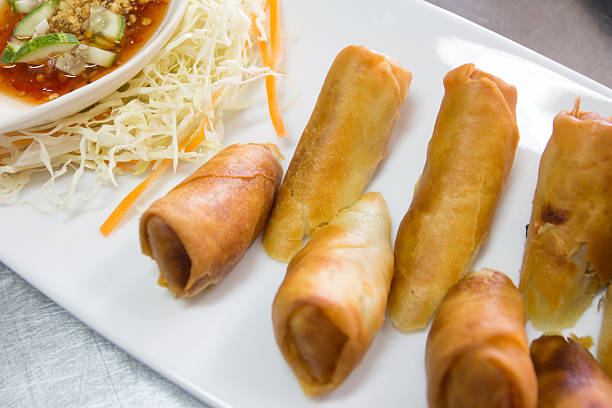 istock Fried Chinese Traditional Spring rolls food 498749791