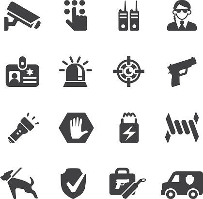 Security Guard Silhouette icons 