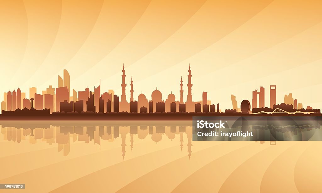 Abu Dhabi panoramę miasta sylwetka tło - Grafika wektorowa royalty-free (Abu Zabi)