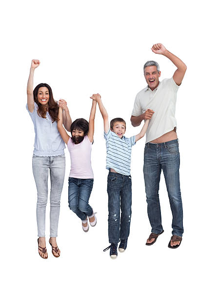 istock Cheerful family jumping 498751397