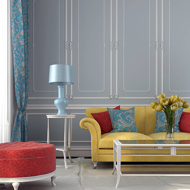 istock Colorful Interior against the background of blue wall 498752225