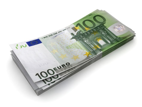 Stack of 100 Euro bills