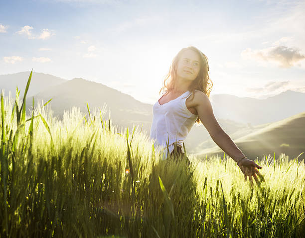 istock one beautiful woman in nature 498752309