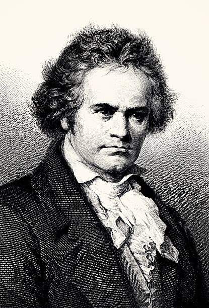 Ludwig von Beethoven Portrait of Ludwig von Beethoven,1770-1827.  ludwig van beethoven photos stock illustrations