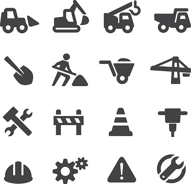 Under Construction Icons - Acme Series View All: road scraper stock illustrations