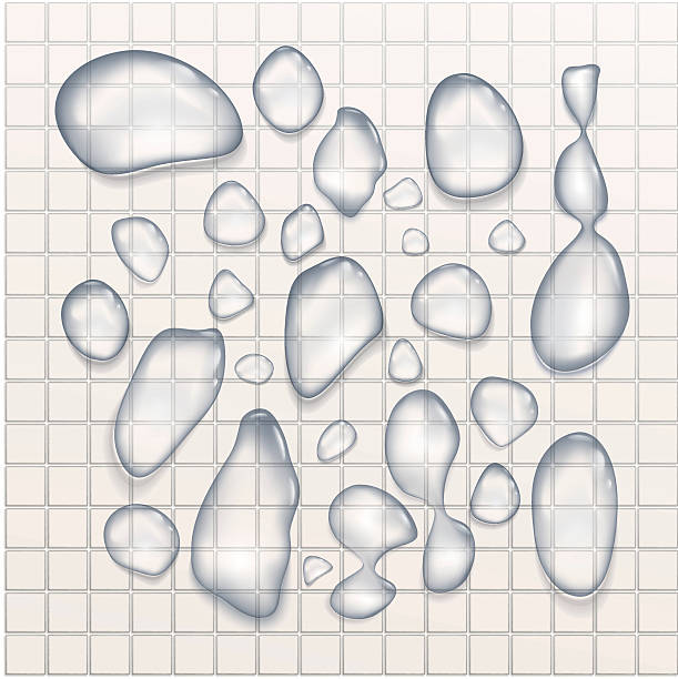 Droplets on tiles vector art illustration