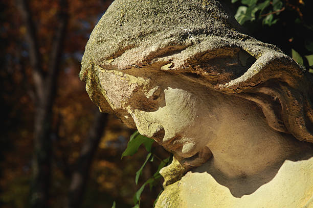 istock Beautiful close up af a face angel marble sculpture 498759334