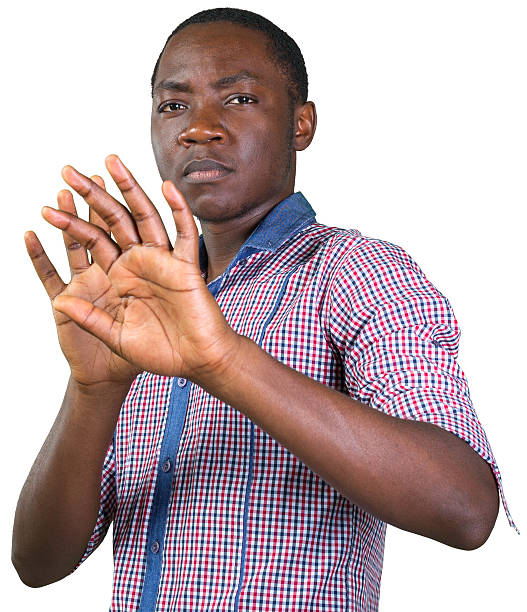 istock Friendly African man isolated white background 498760226