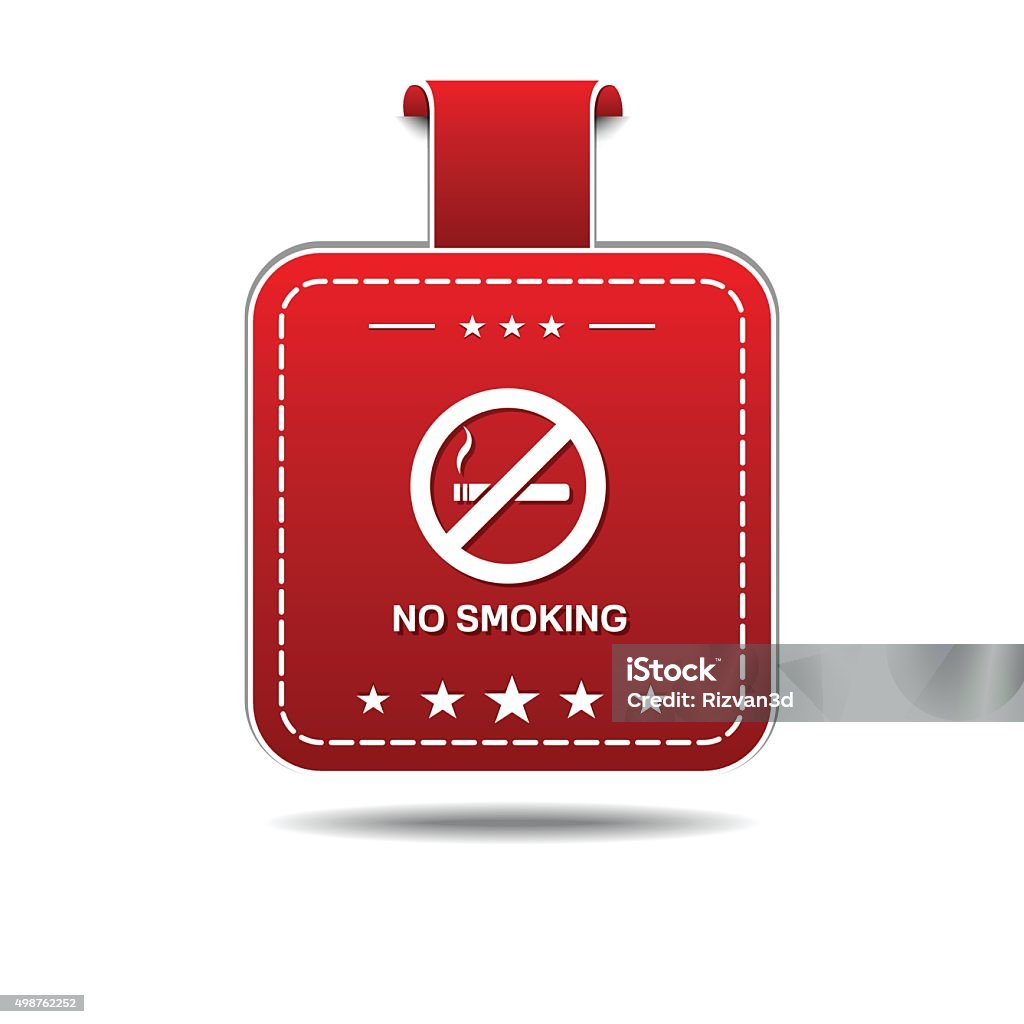 Placa de Proibido Fumar vermelho ícone de vetor de Design - Vetor de 2015 royalty-free