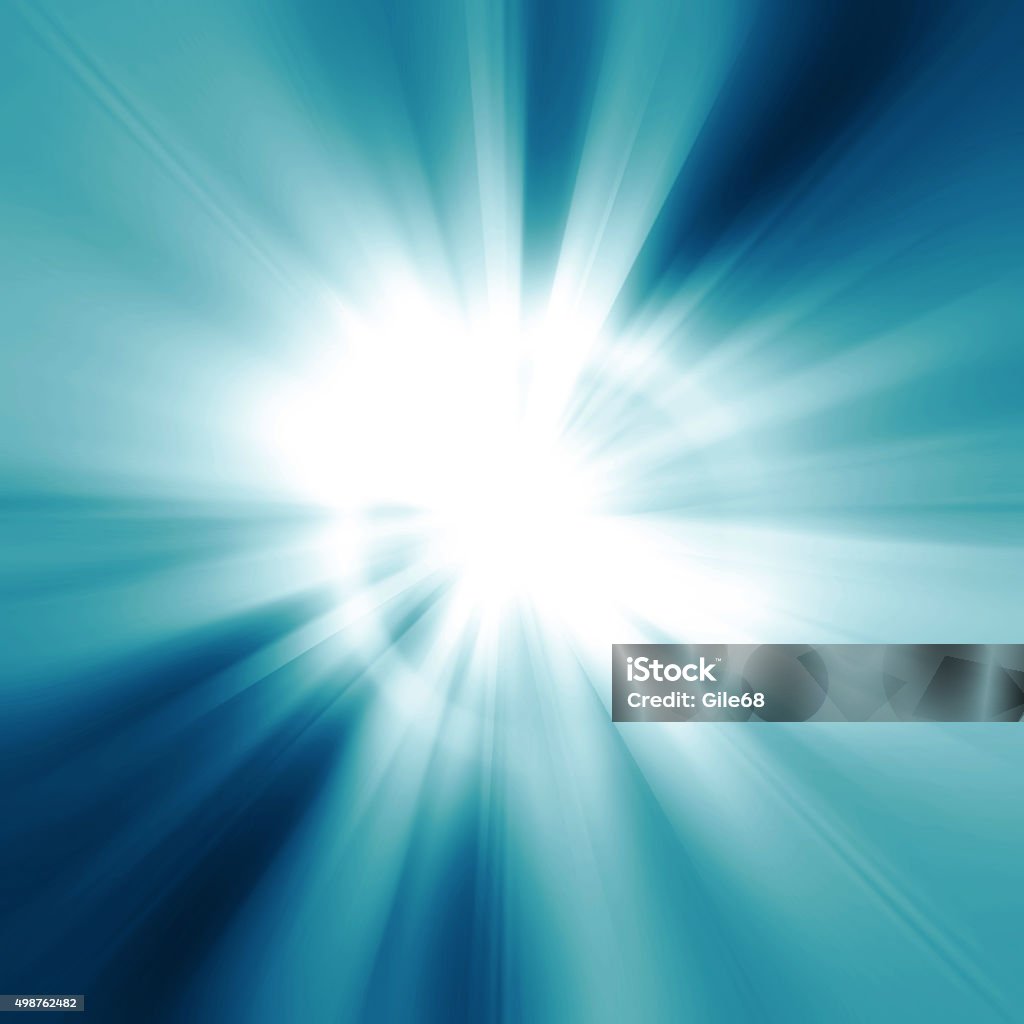 Illustration intense sun on a soft blue background Illustration intense sun on a soft blue abstract sunburst background Lens Flare Stock Photo