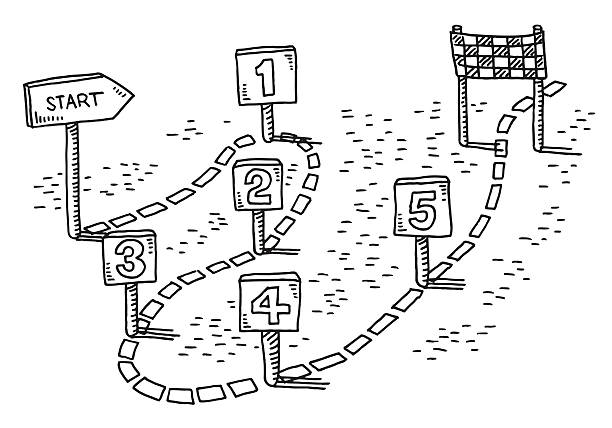 2,200+ Drawing Of The Starting Line Stock Illustrations, Royalty