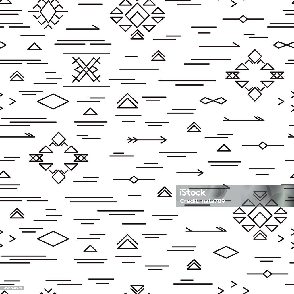 Tribes Pattern Line Tribal Line Art Ethnic Seamless Pattern Stock Illustration - Download ...