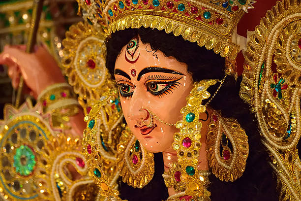 déesse hindoue durga - hinduism goddess ceremony india photos et images de collection