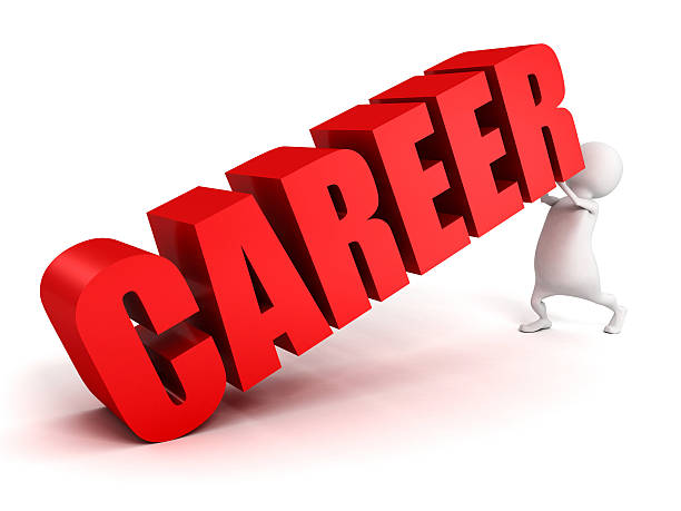 istock 3d man rise up concept CAREER red text 498769603