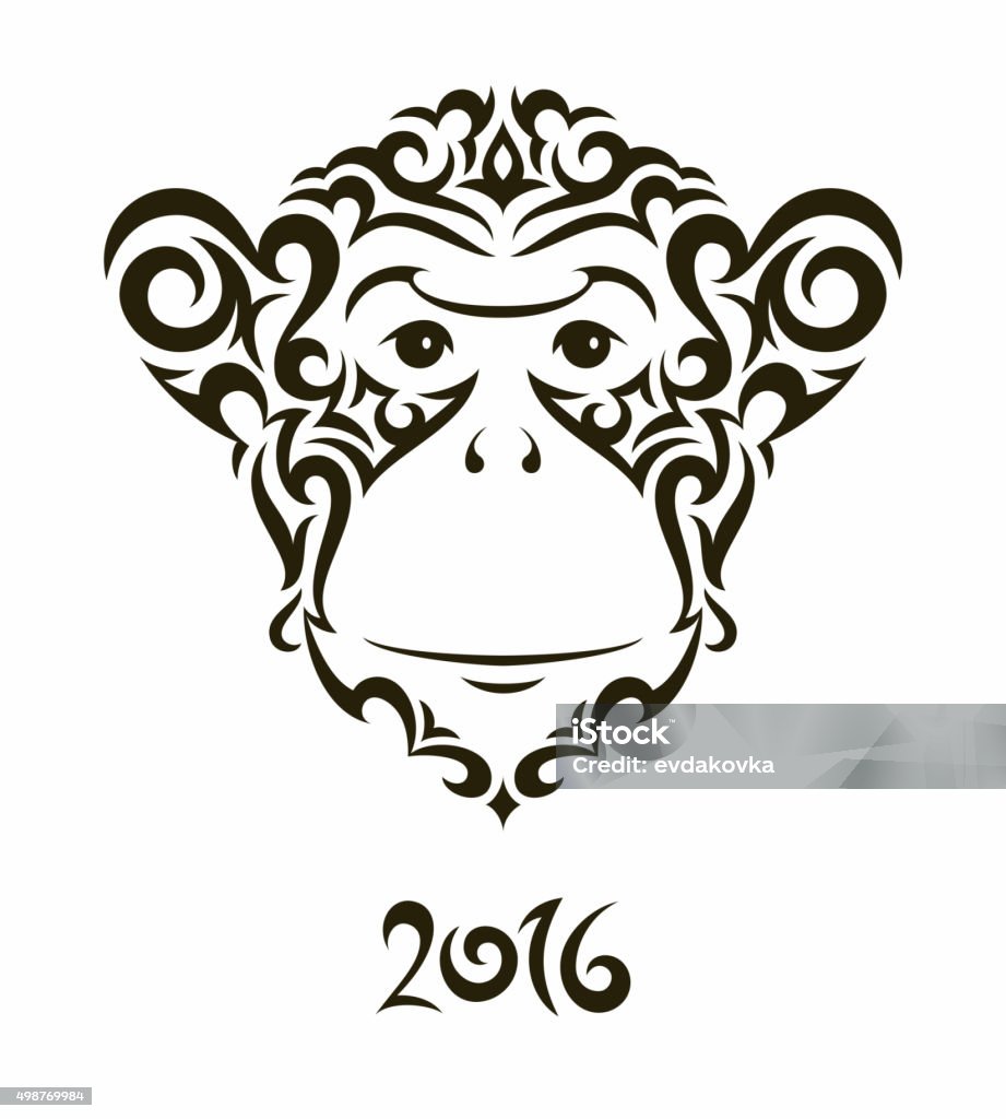 Monkey illustration - symbol of the New Year 2016 Monkey illustration - symbol of the New Year 2016. EPS10 vector. 2015 stock vector
